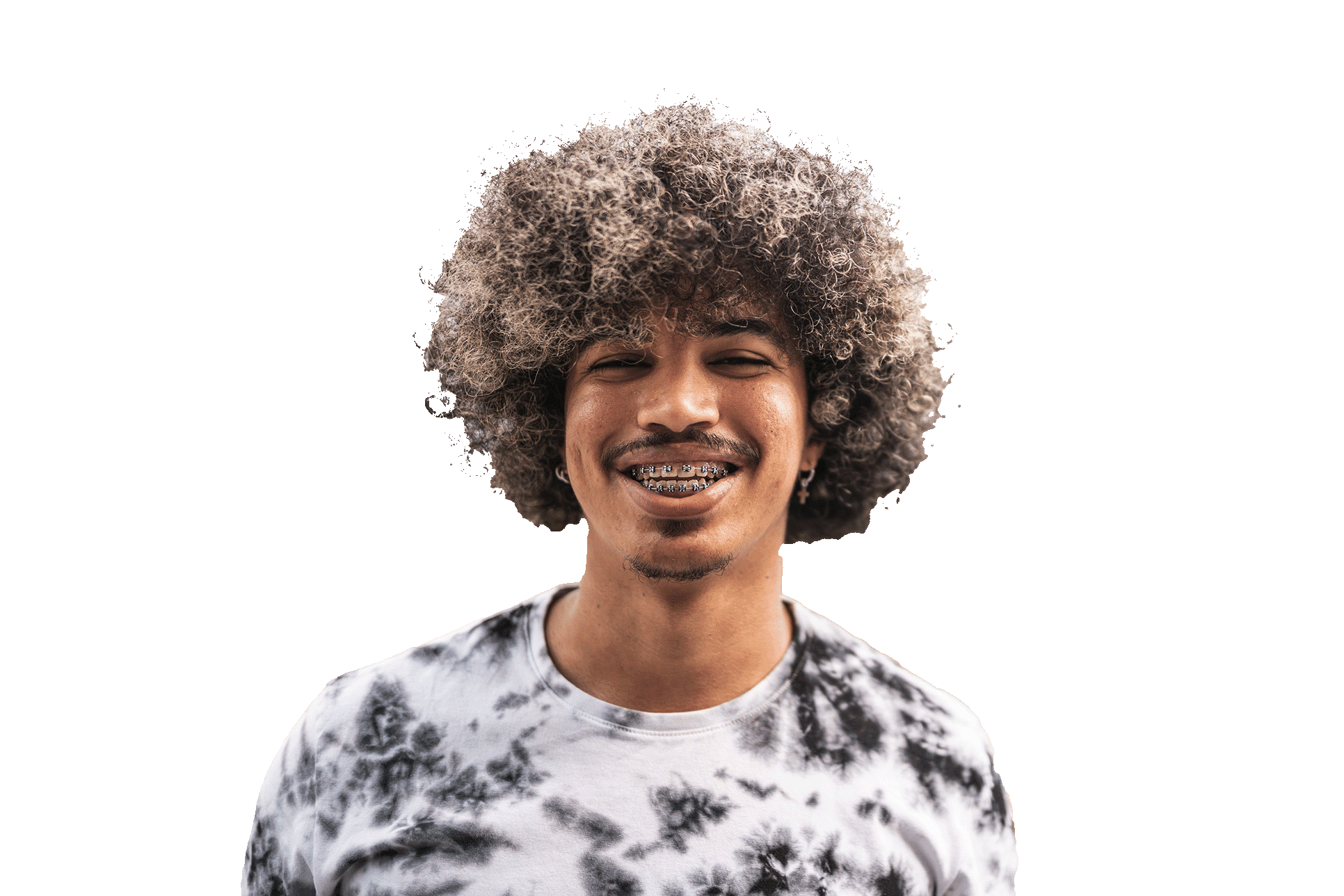 male with metal braces