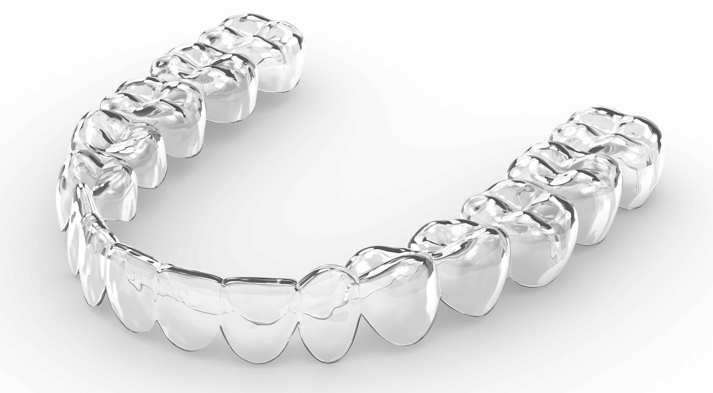 Clear retainer on a white background